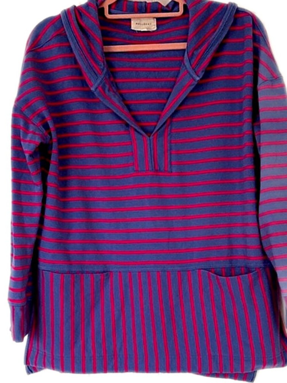 Melloday MELLODAY Women’s Top Striped Cotton Hooded Sweatshirt Hoodie size Large